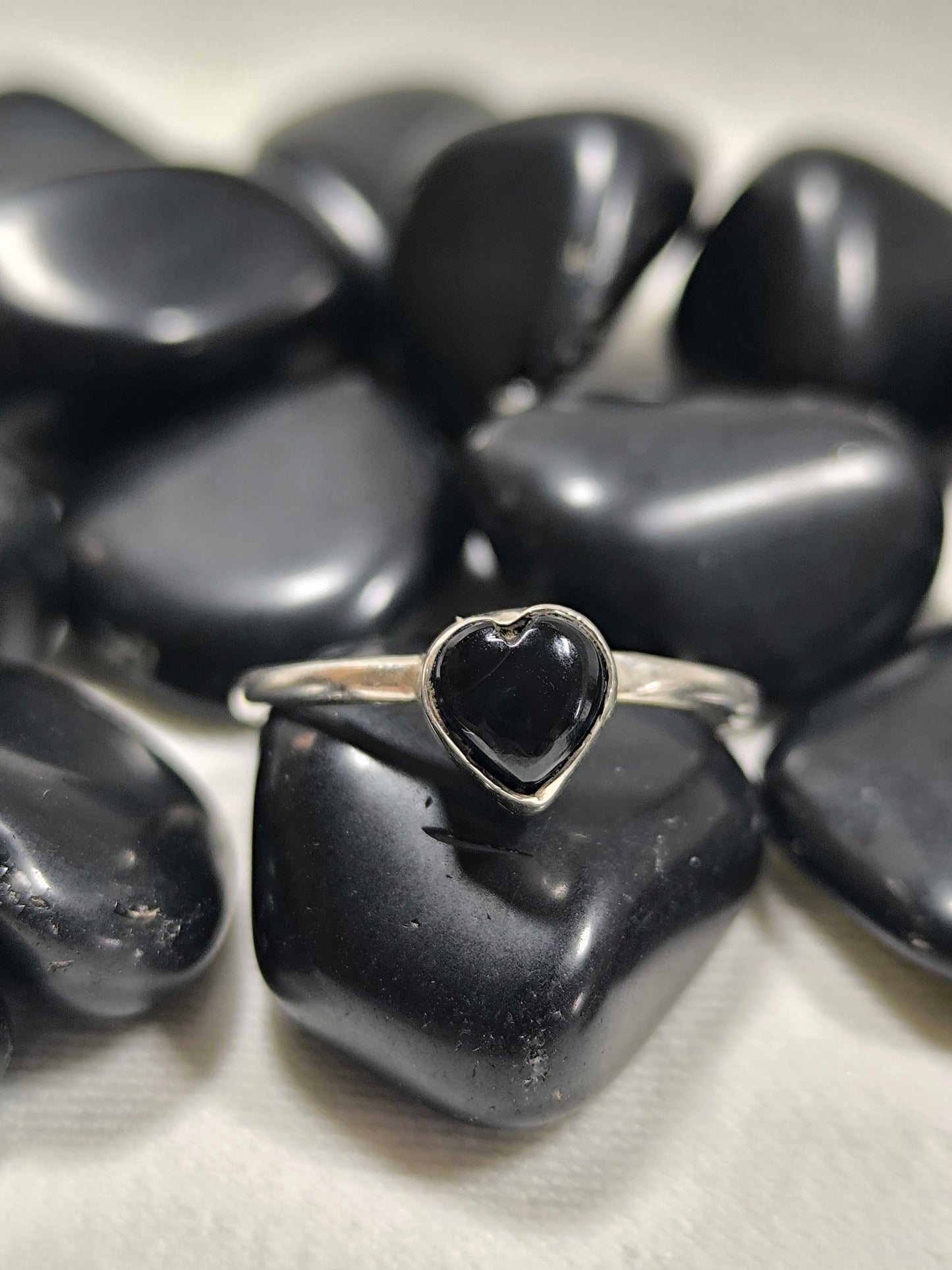 Preloved serling silver onyx ring size P