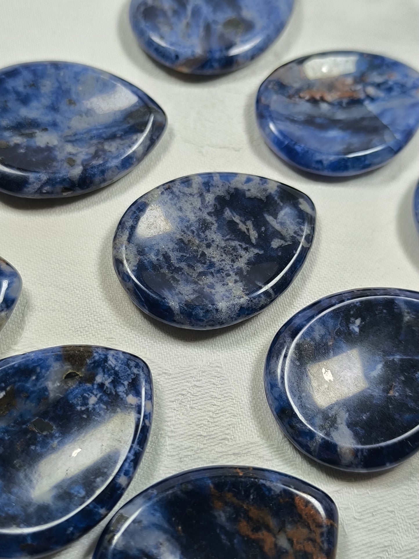 Sodalite teardrop worry stones