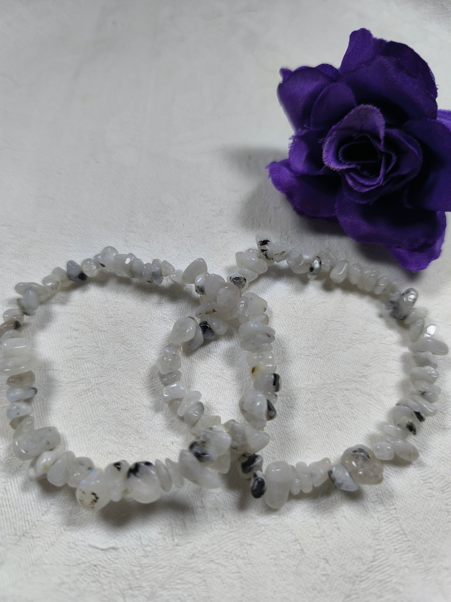 Rainbow moonstone chip bracelet