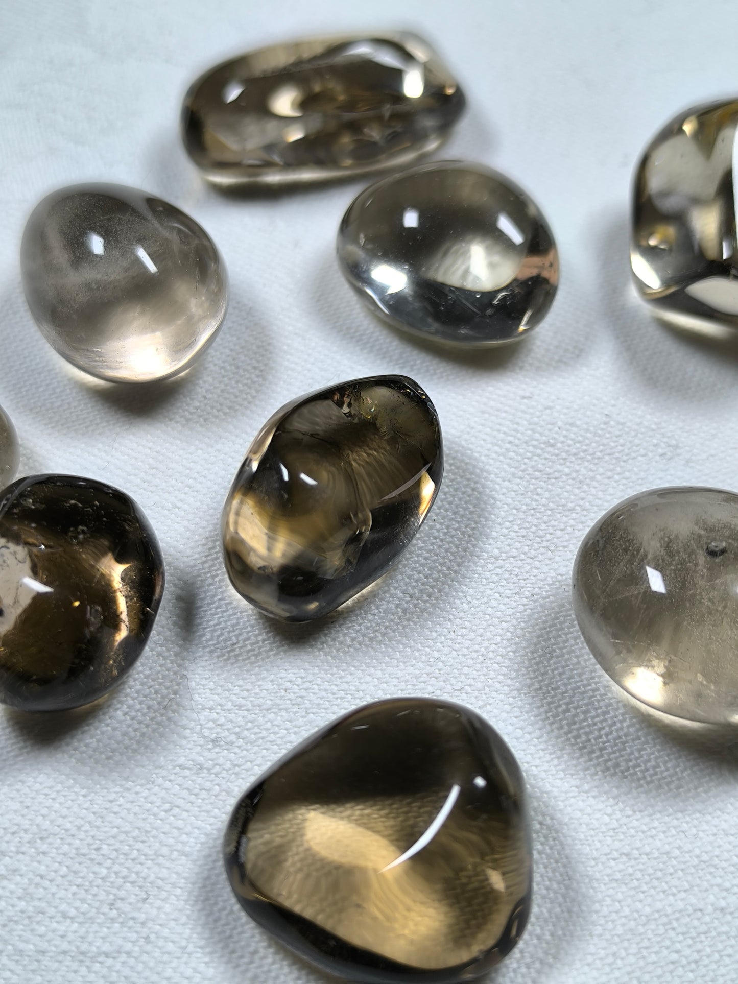 Smoky quartz tumbles