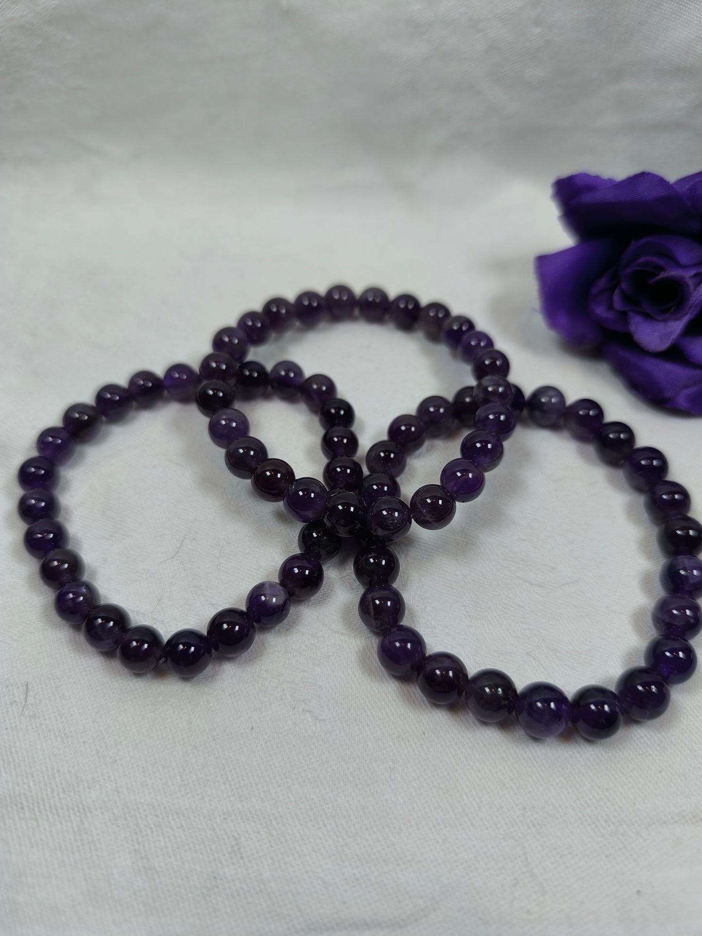 Amethyst bead bracelet 8mm