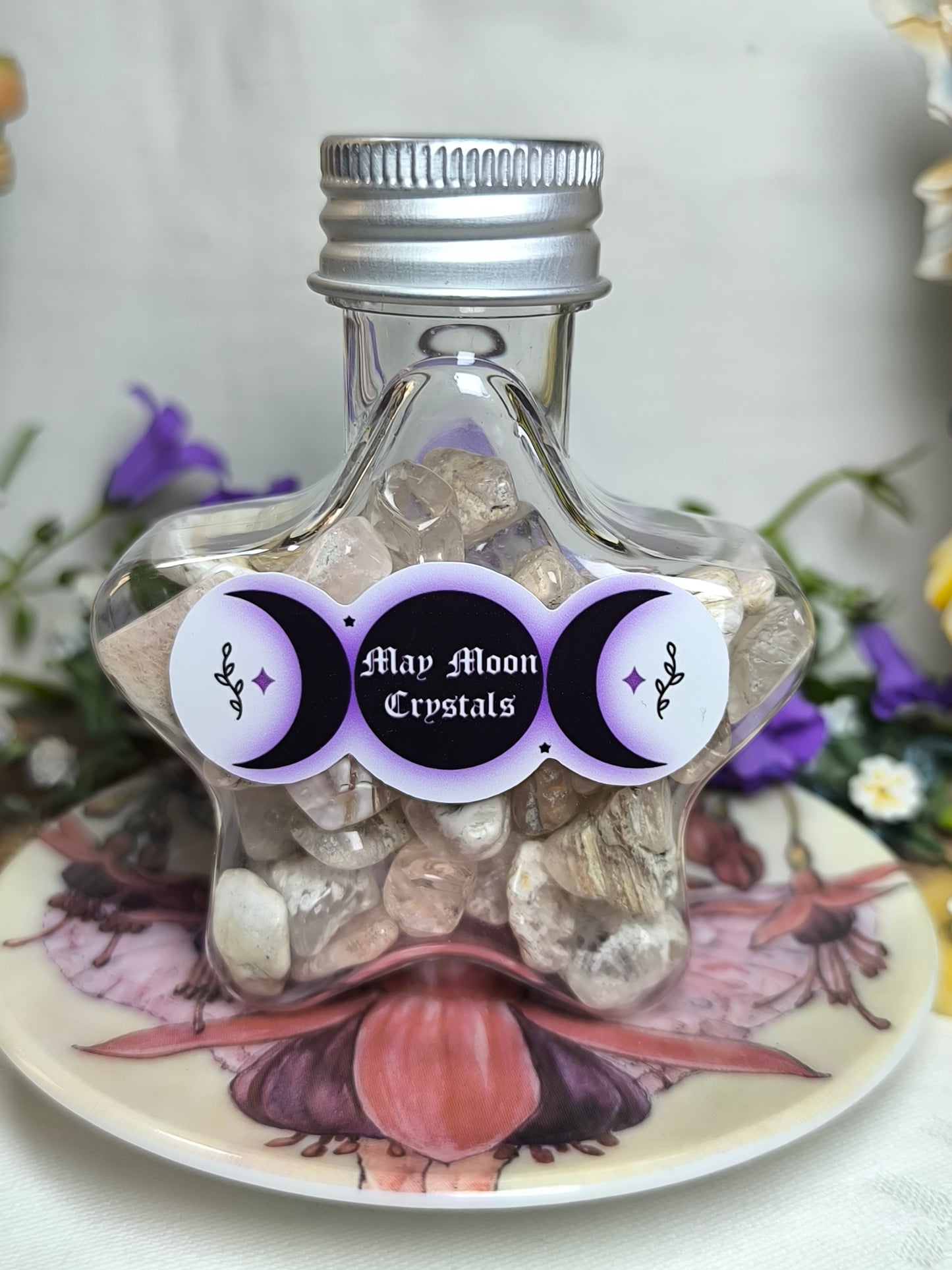 Lodolite crystal chip bottle