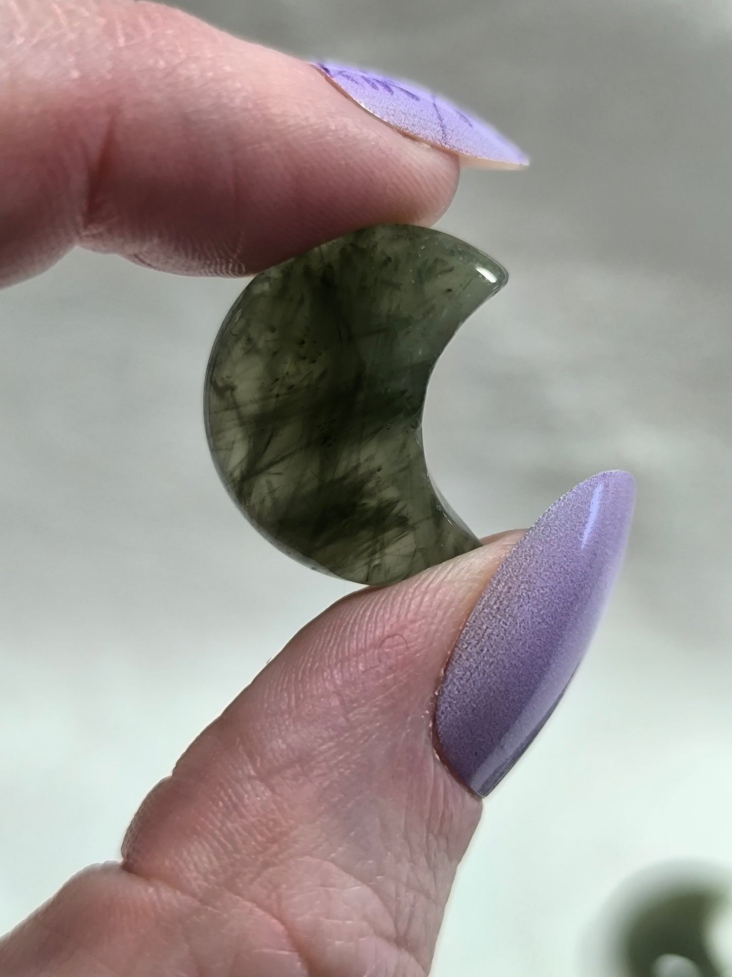 Green rutile mini moons