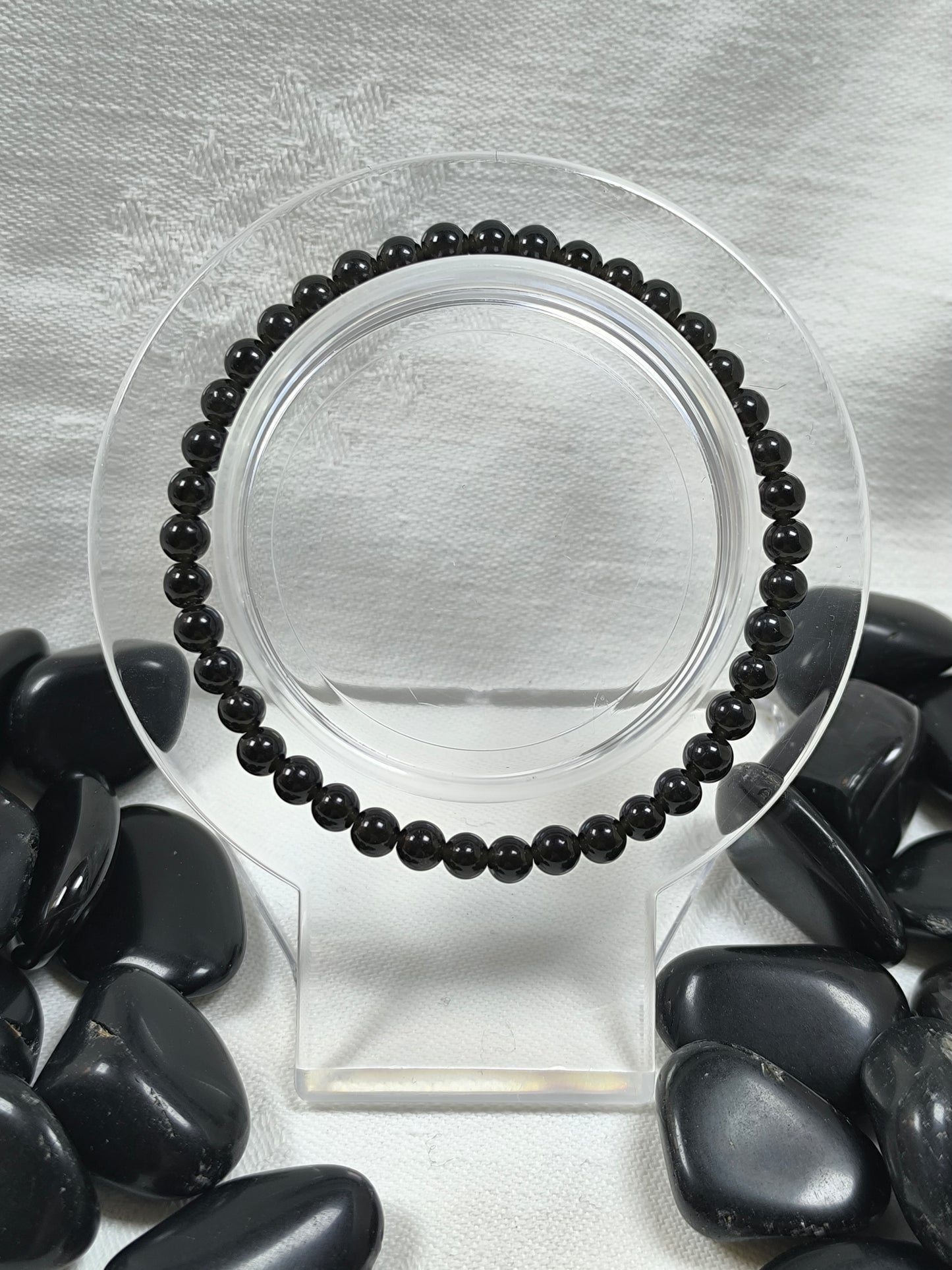 Black obsidian 4mm bracelet