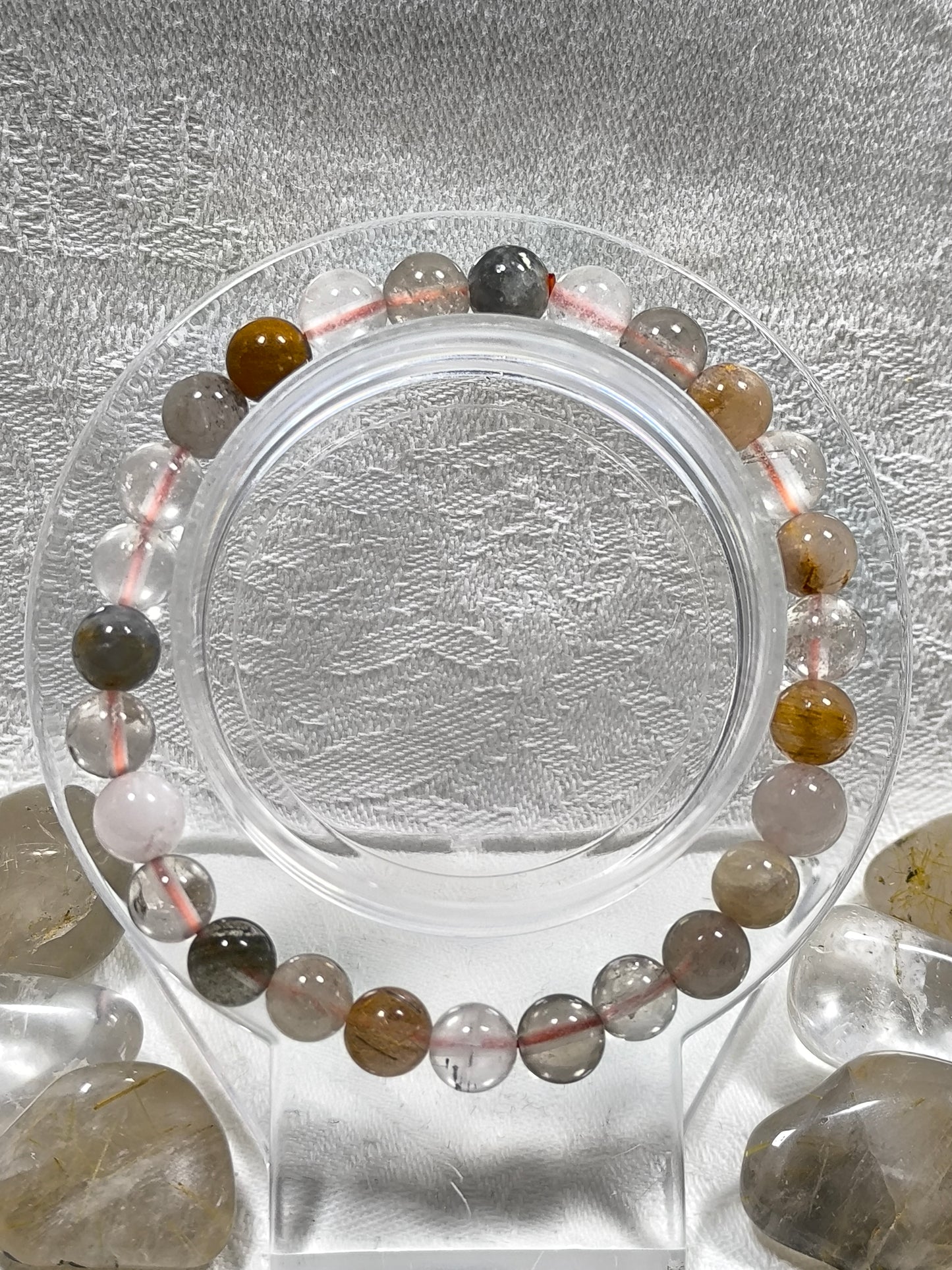 Rabbit hair rutile quartz 8mm bracelet