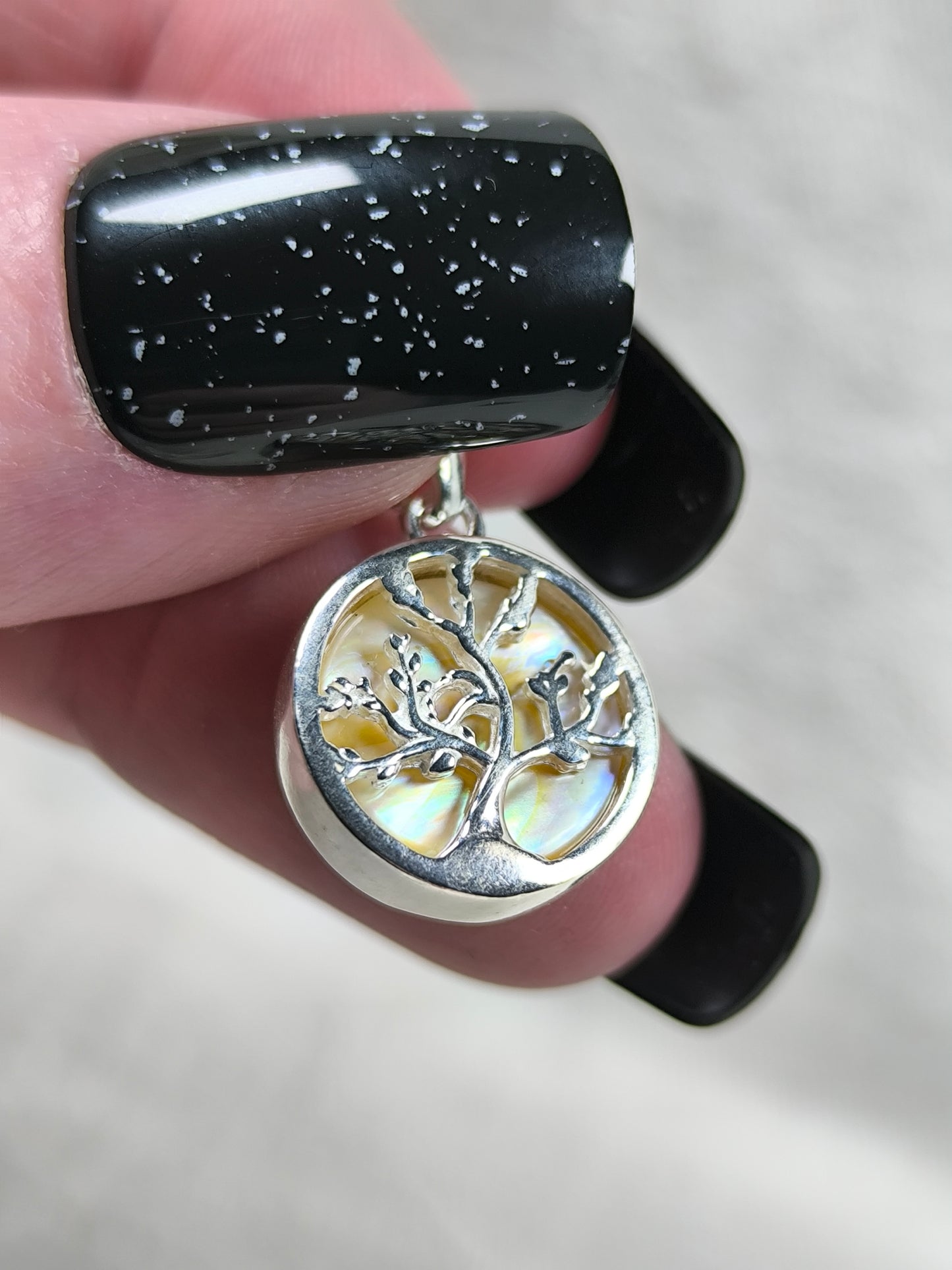 Sterling silver mother of pearl tree of life pendant