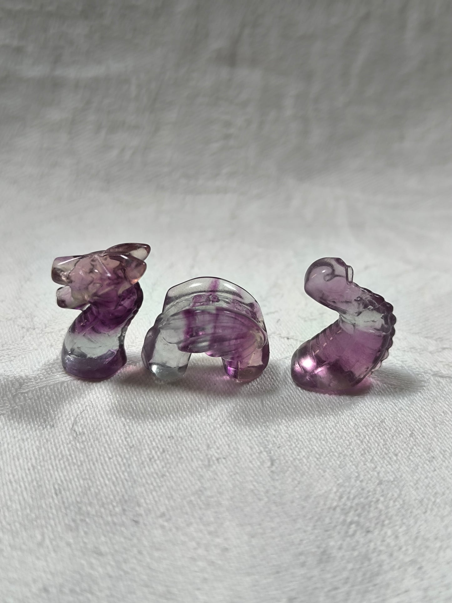 Rainbow fluorite segment mini dragons