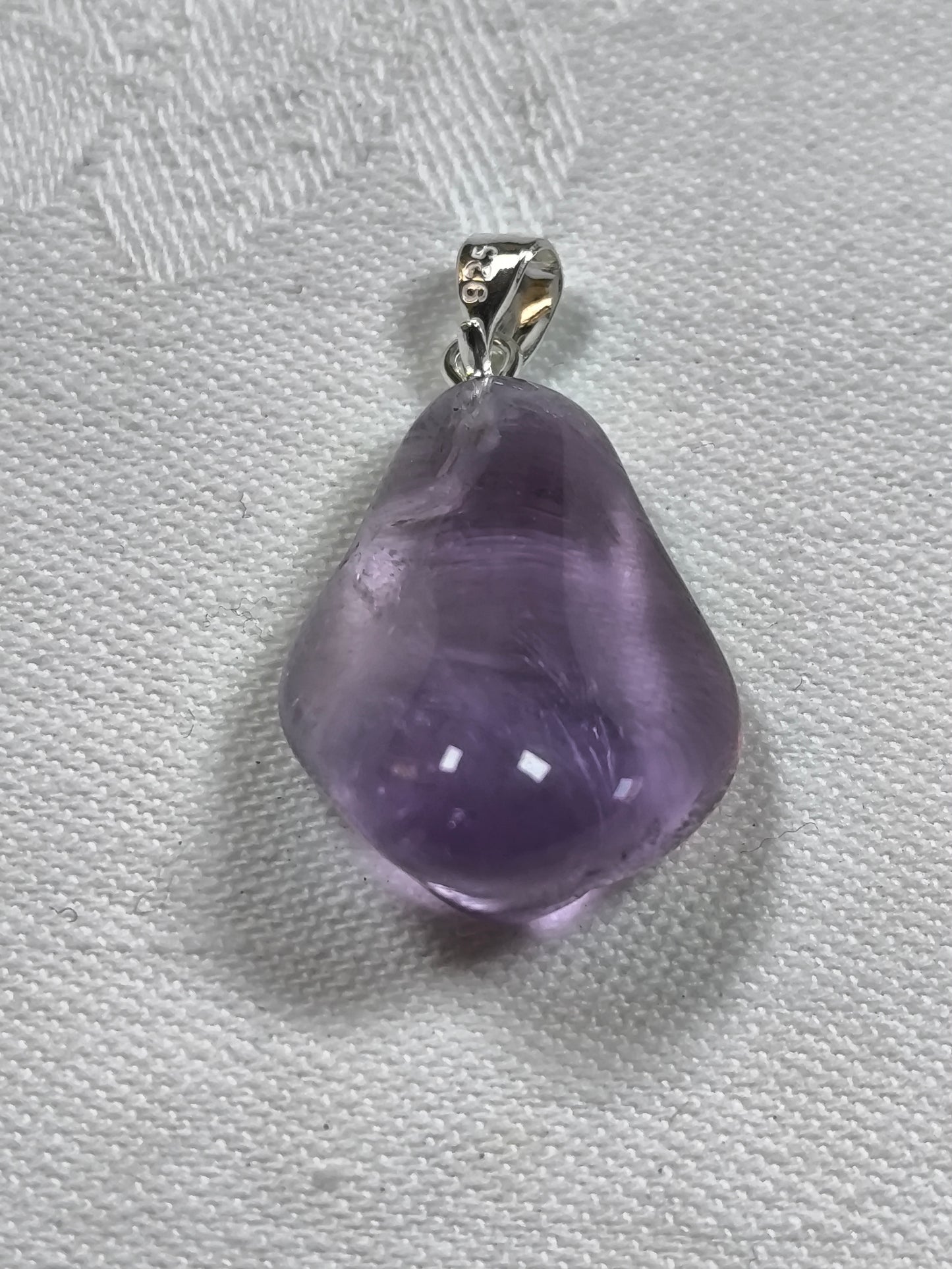 Sterling silver amethyst tumble pendant
