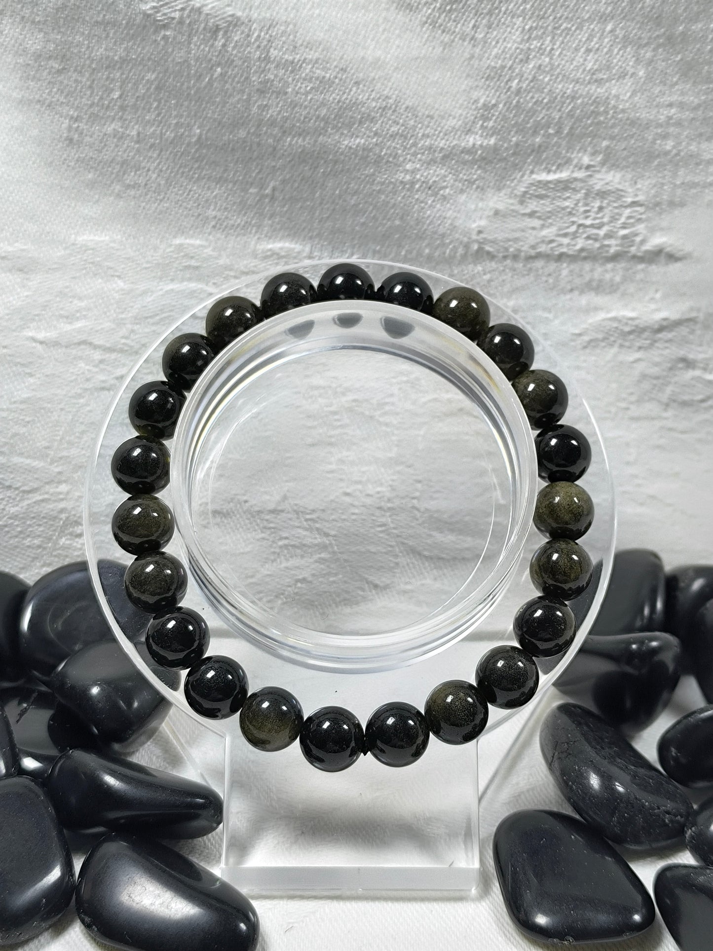 Gold sheen obsidian 8mm bracelet