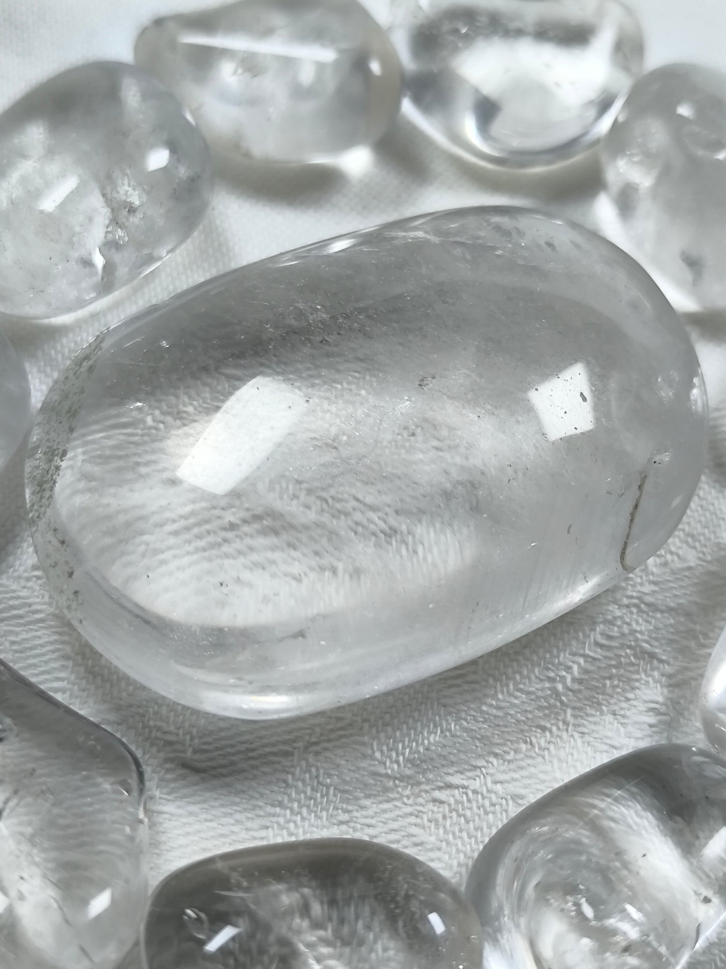 Clear quartz palm stone