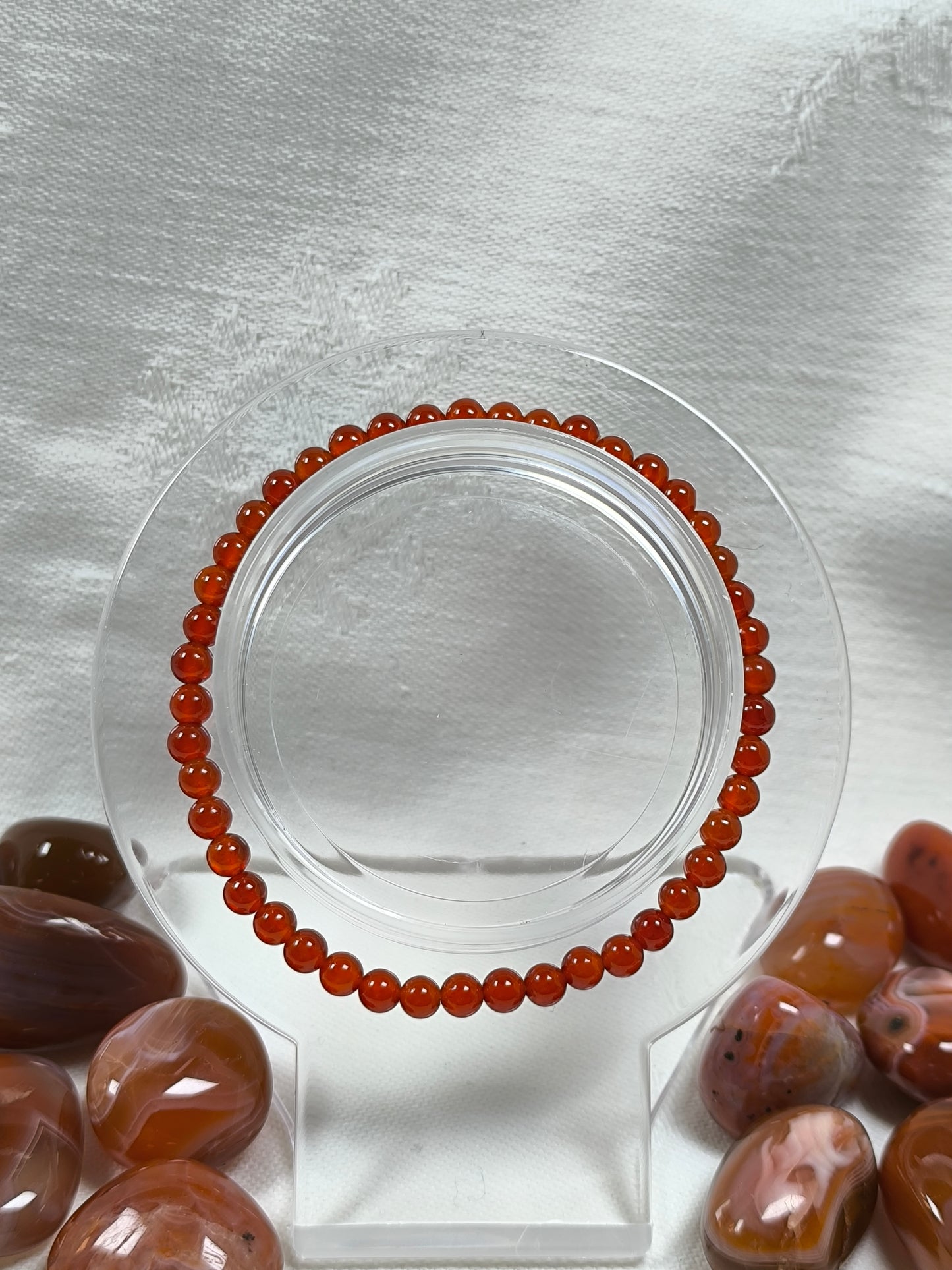 Carnelian 4mm bead bracelet