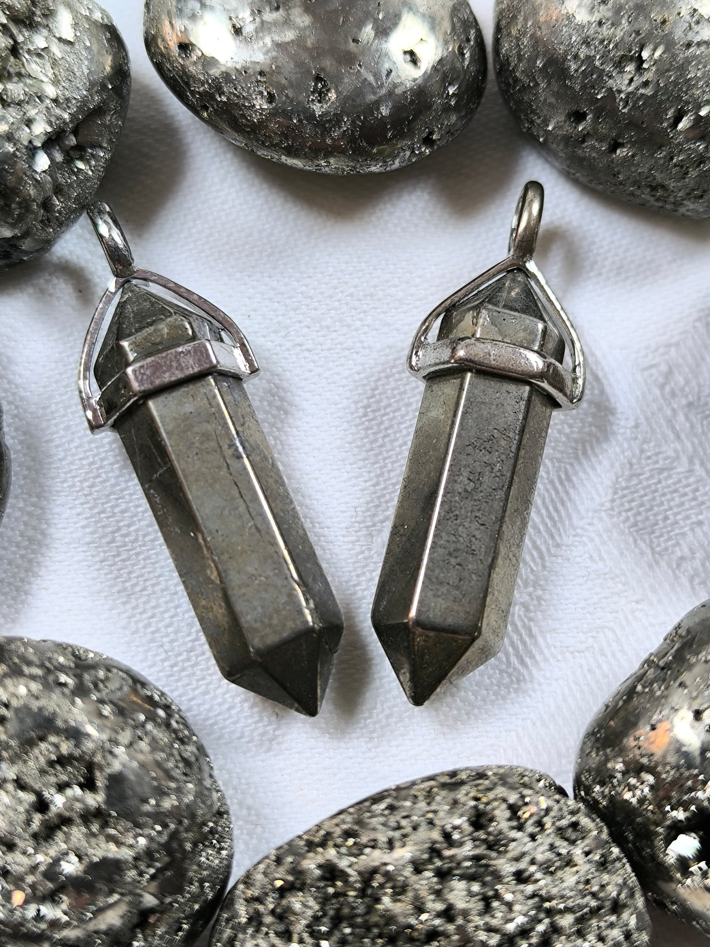 Pyrite point pendant