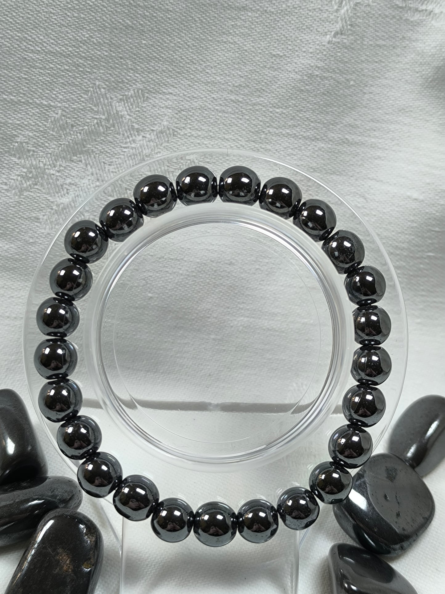 Hematite round bead bracelet 8mm