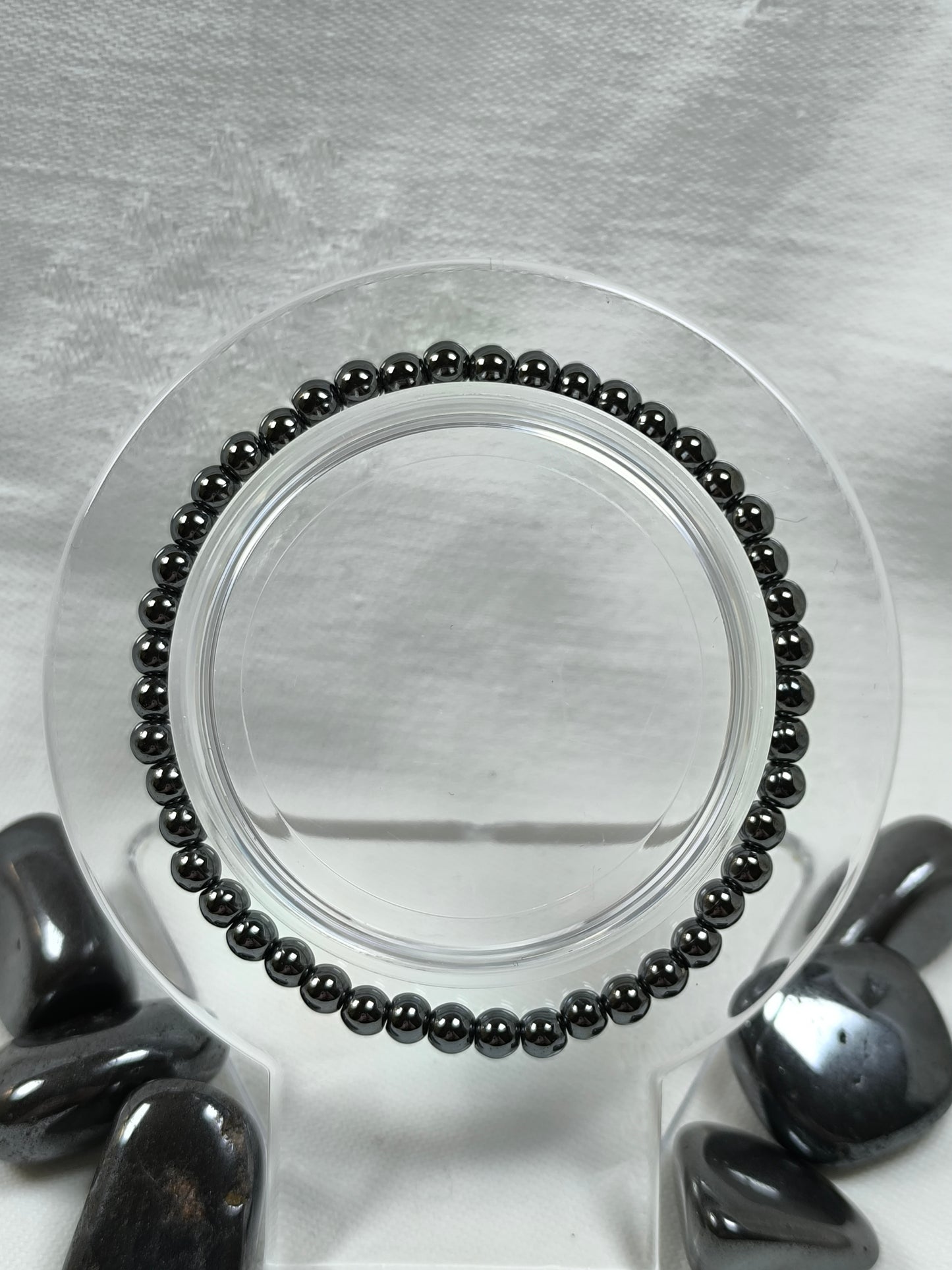 Hematite round bead bracelet 4mm