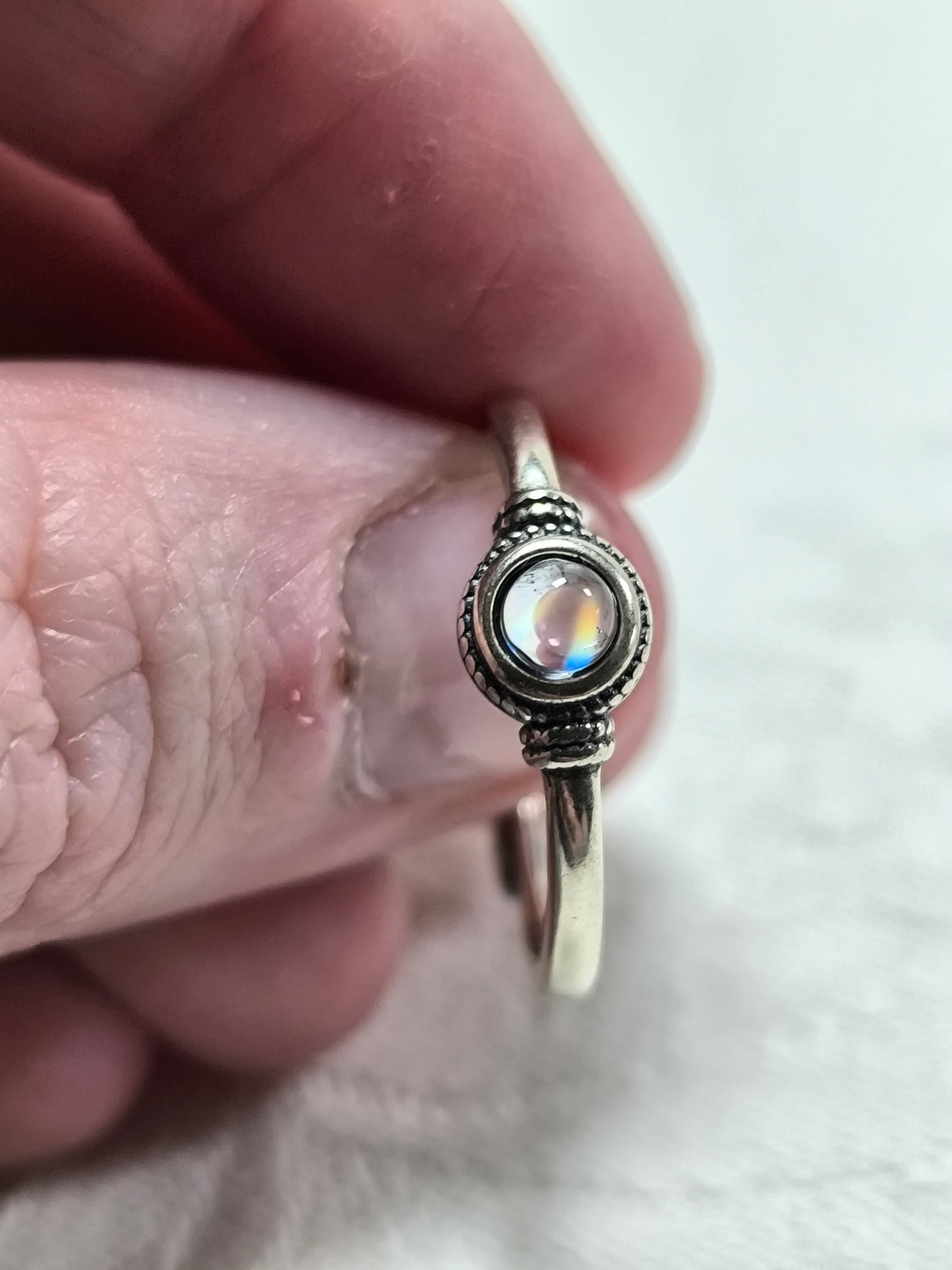 Sterling silver labradorite adjustable ring