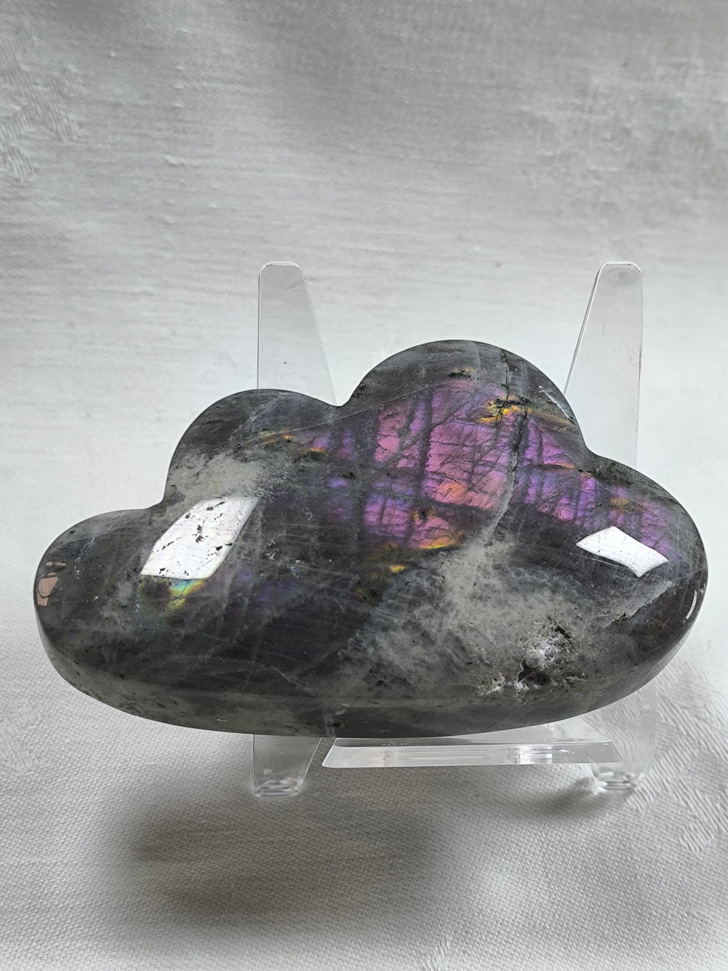 Purple flash labradorite cloud