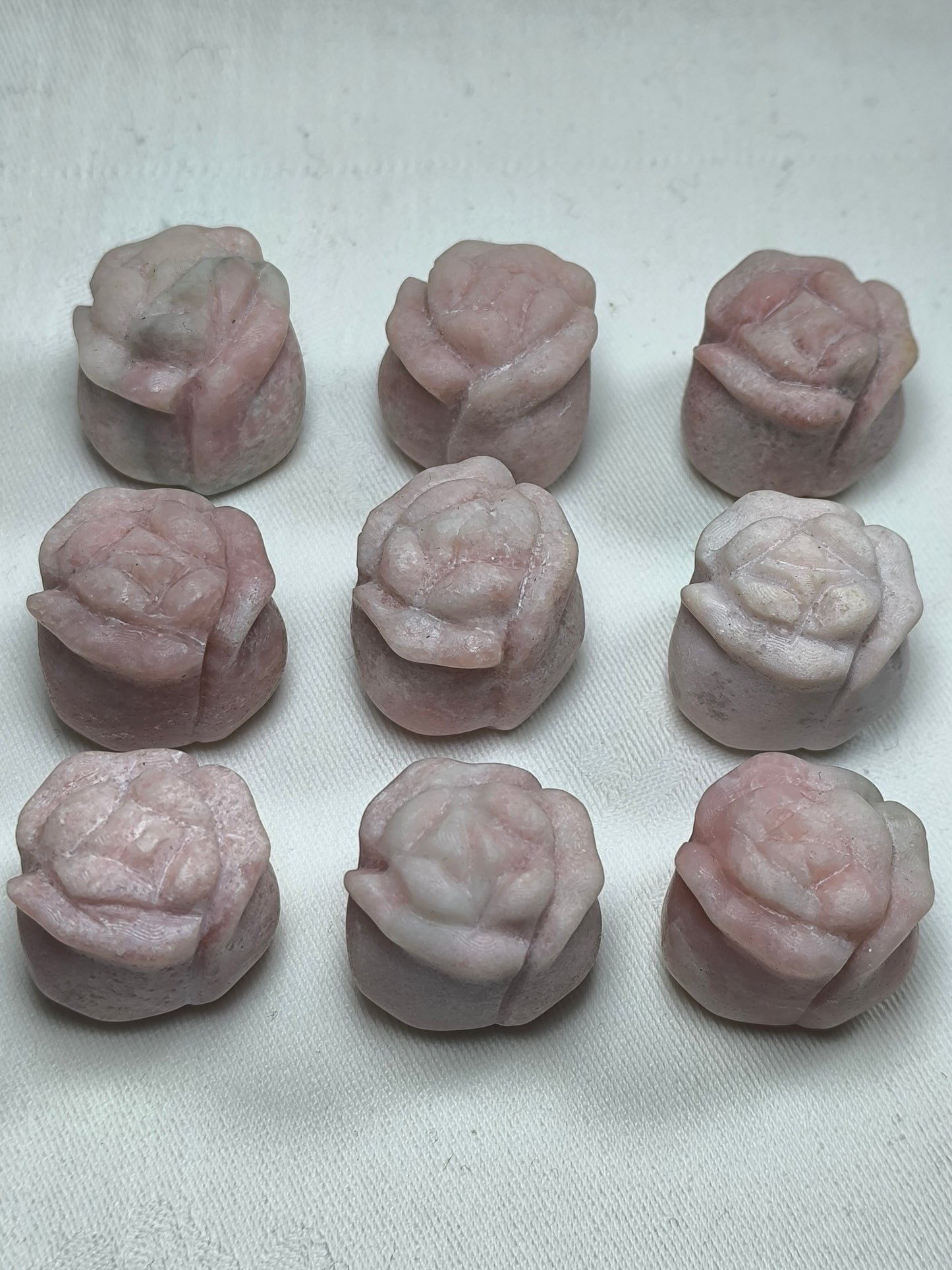 Pink opal rose carving