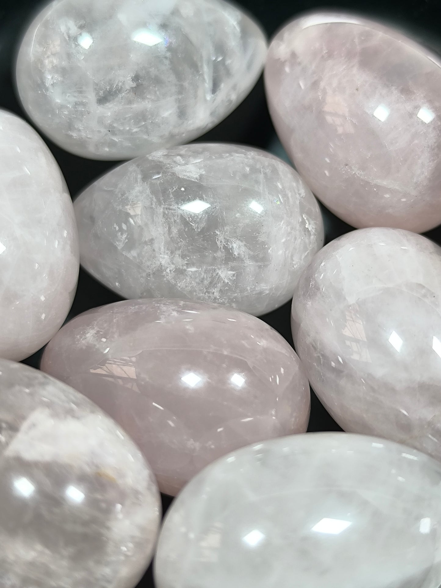 Rose quartz eggs