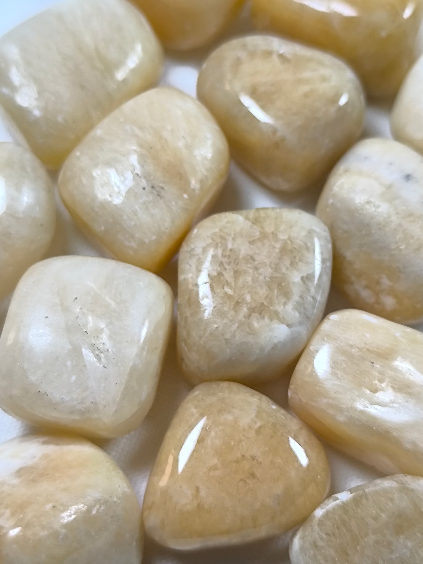 Yellow calcite tumbles