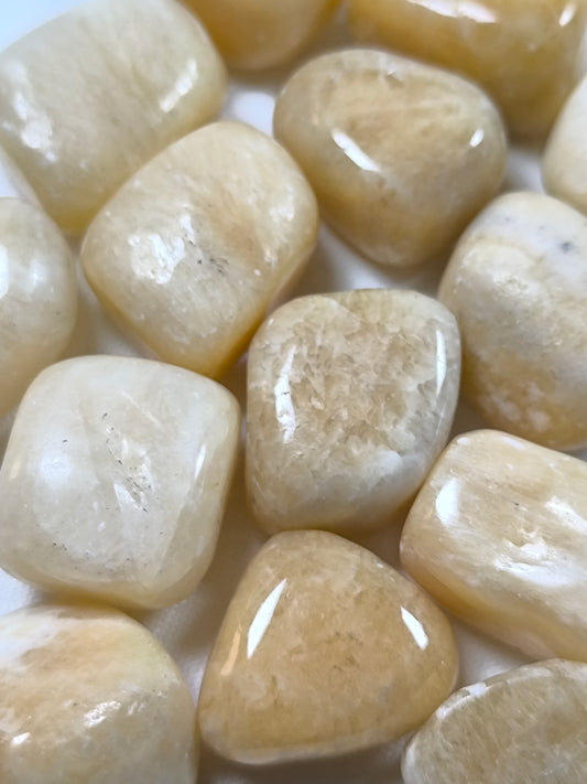 Yellow calcite tumbles