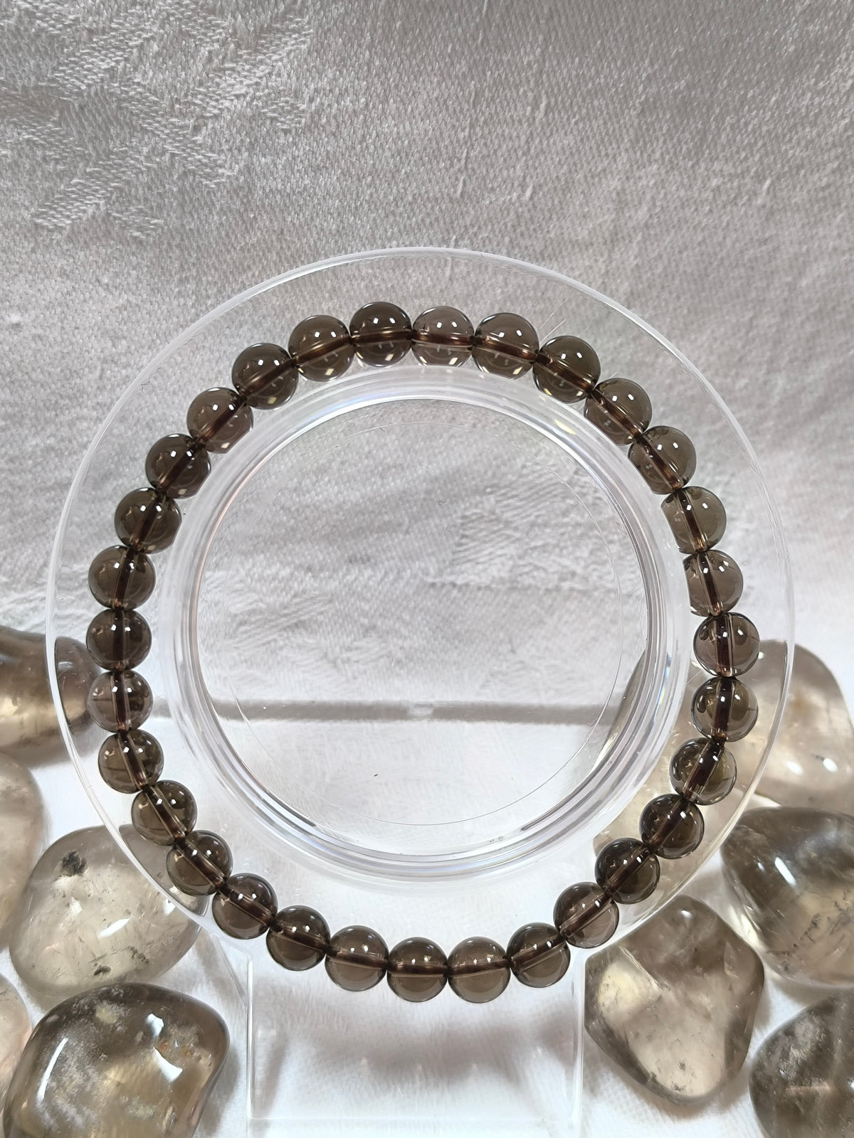 Smoky quartz 6mm bracelet