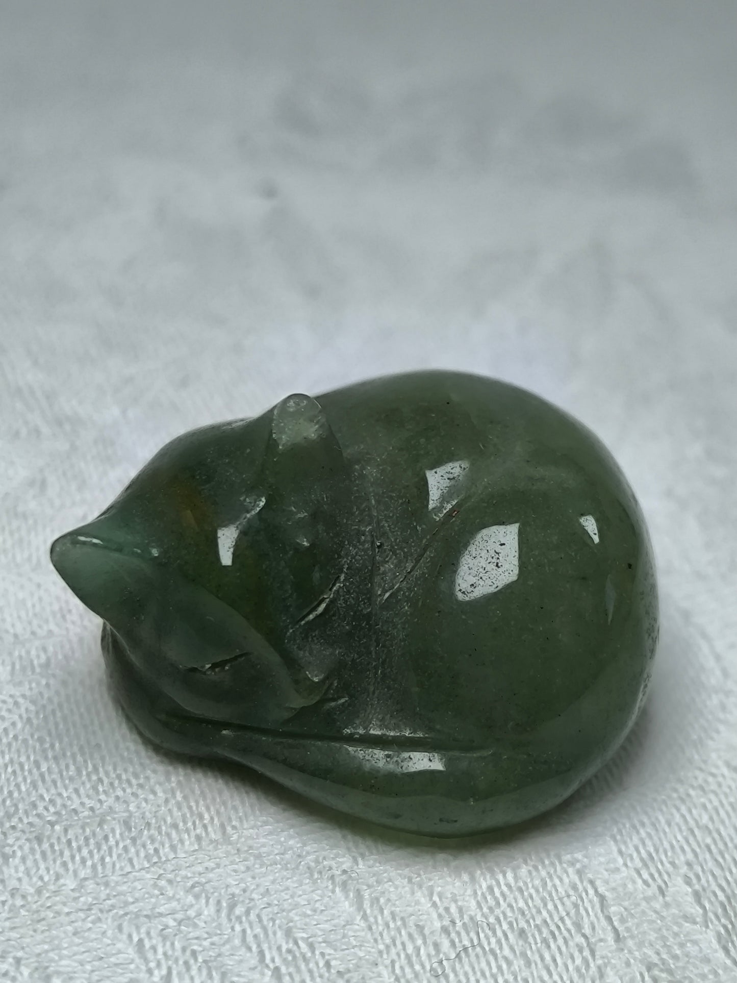 Green aventurine sleeping cats