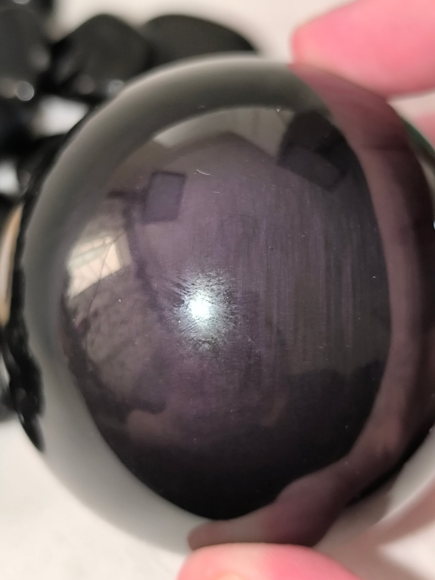 Rainbow obsidian sphere