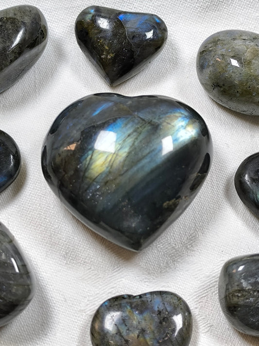 Labradorite heart