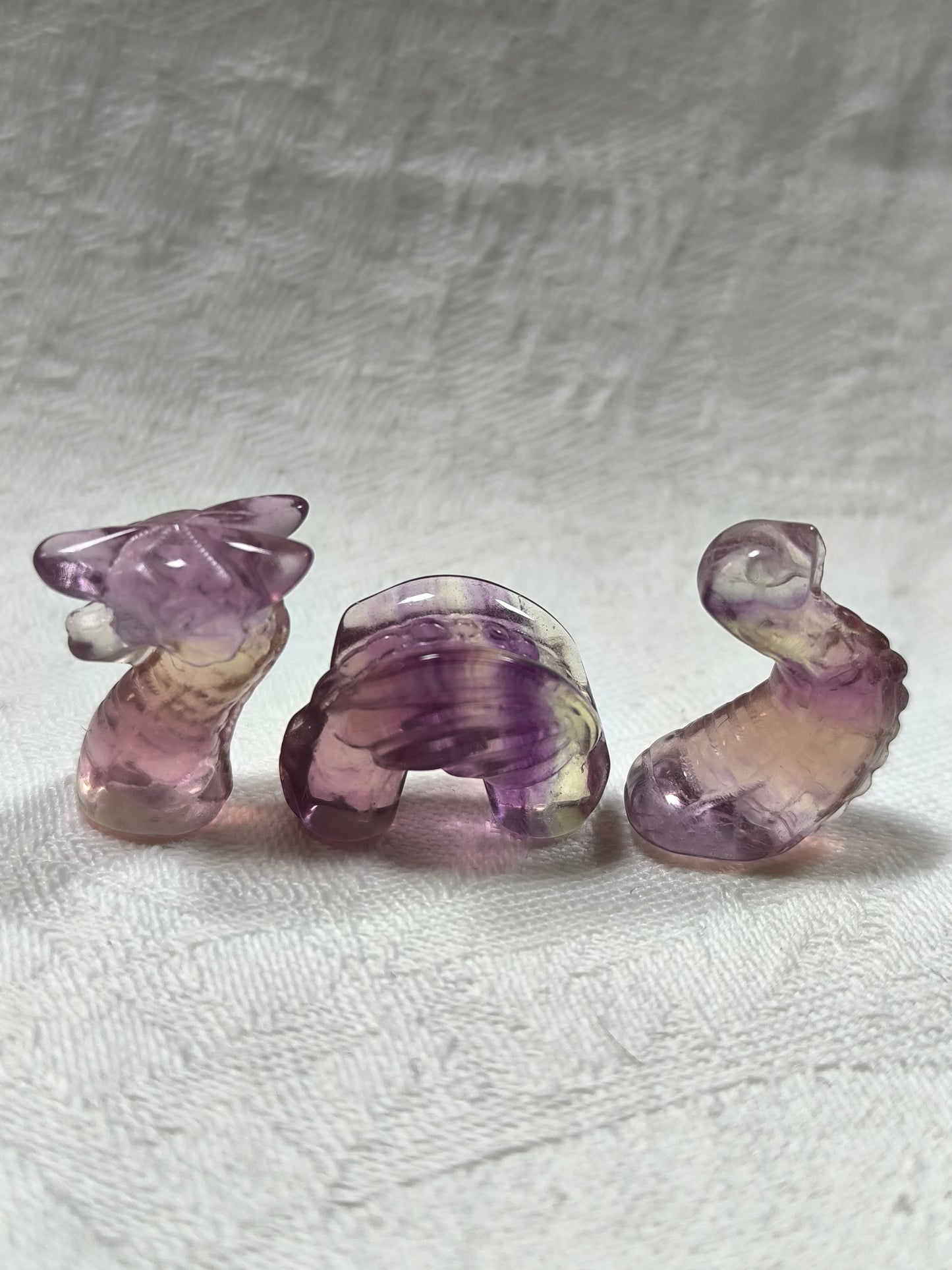 Rainbow fluorite segment mini dragons
