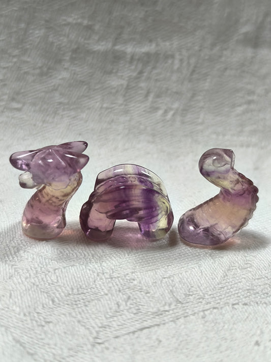 Rainbow fluorite segment mini dragons