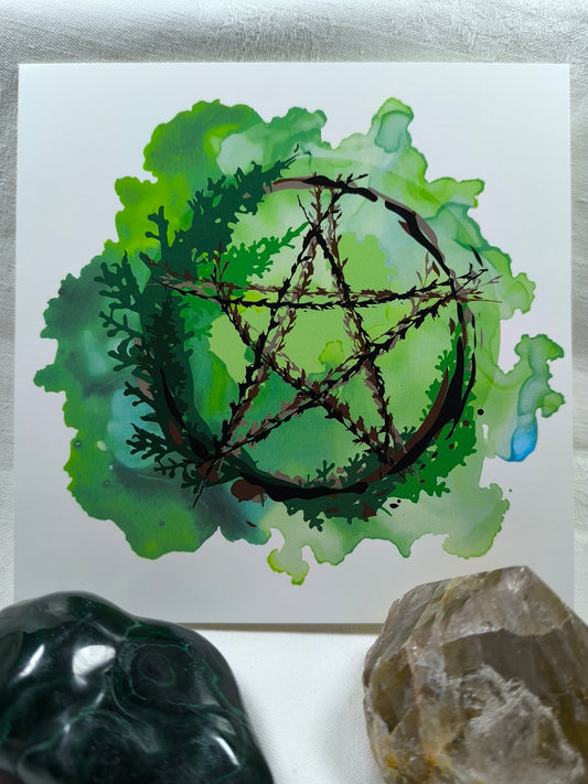 RB inspiration natural pentacle greeting card