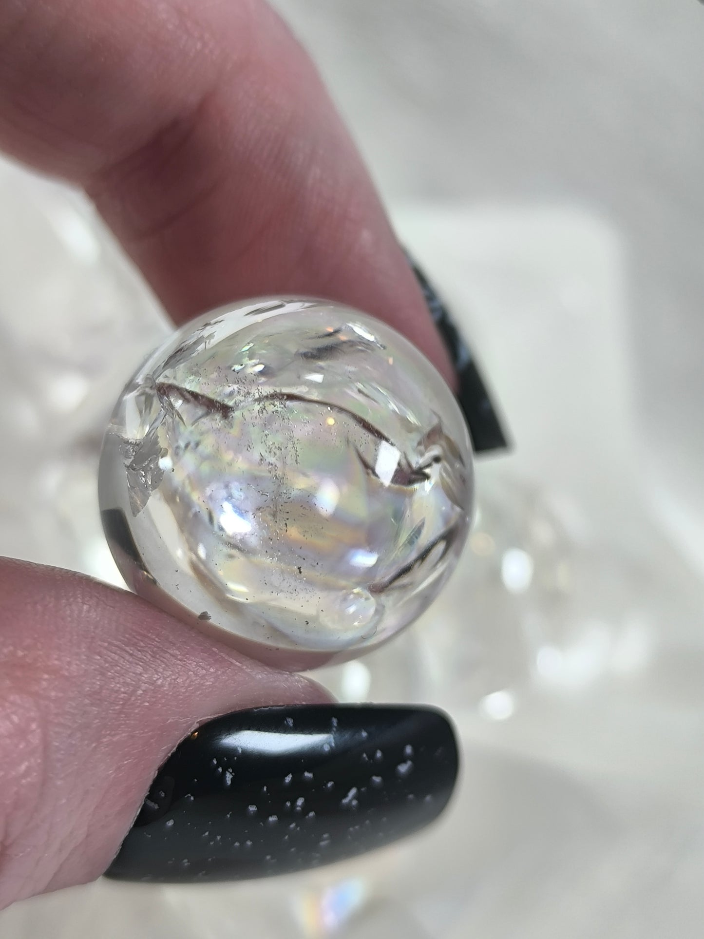 HQ mini clear quartz spheres