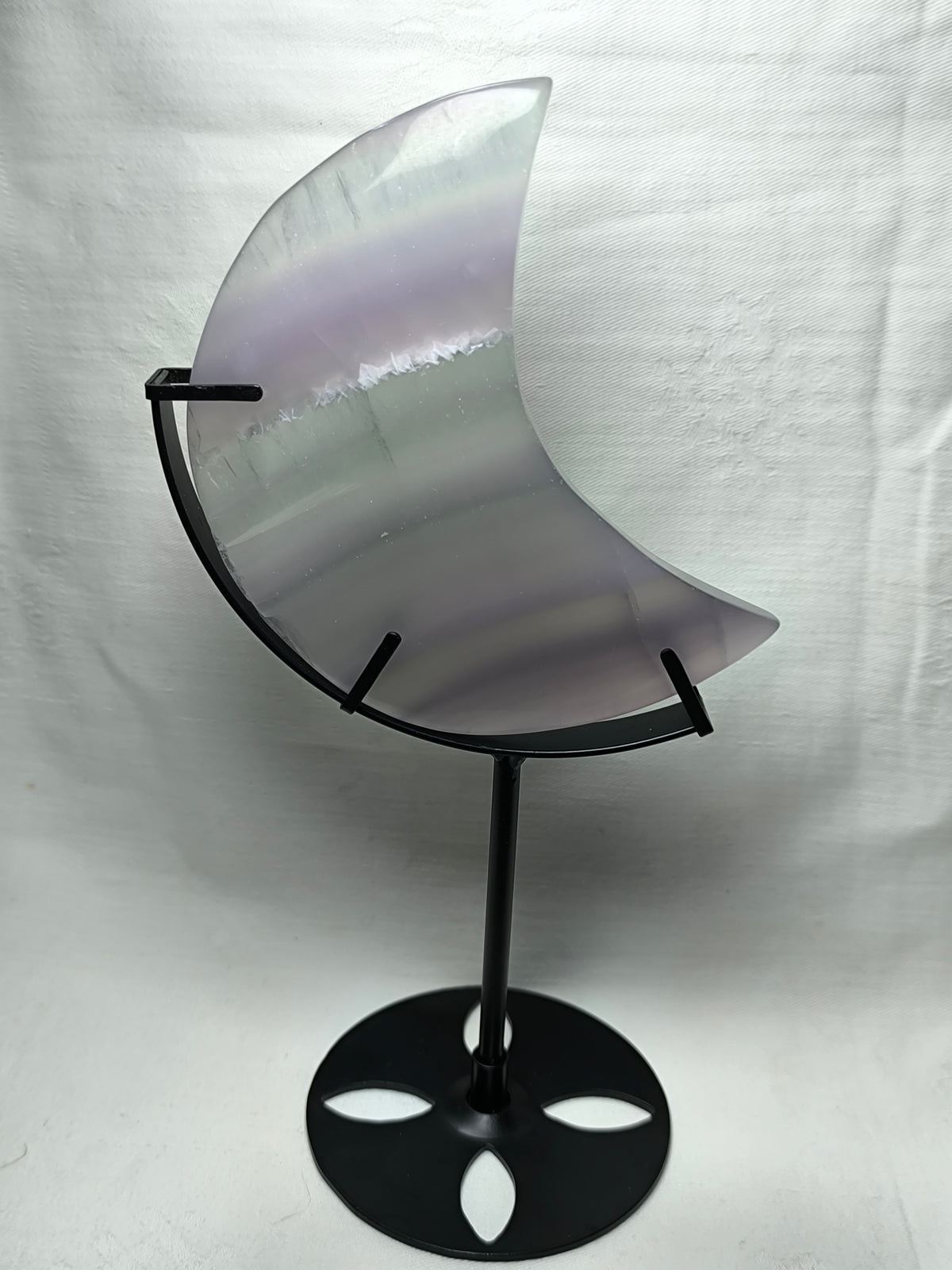 Fluorite moon on a stand