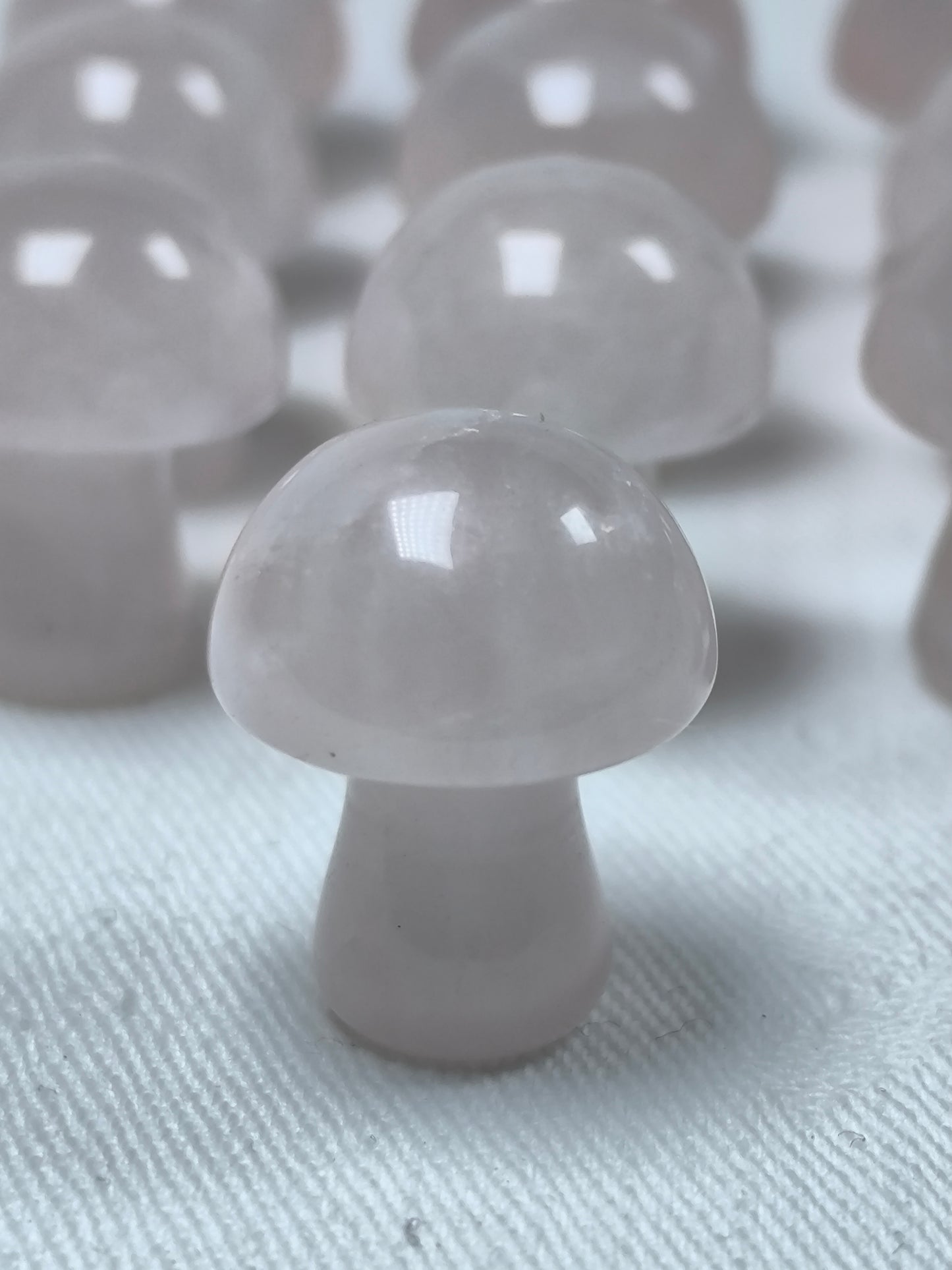 Rose quartz mini mushrooms