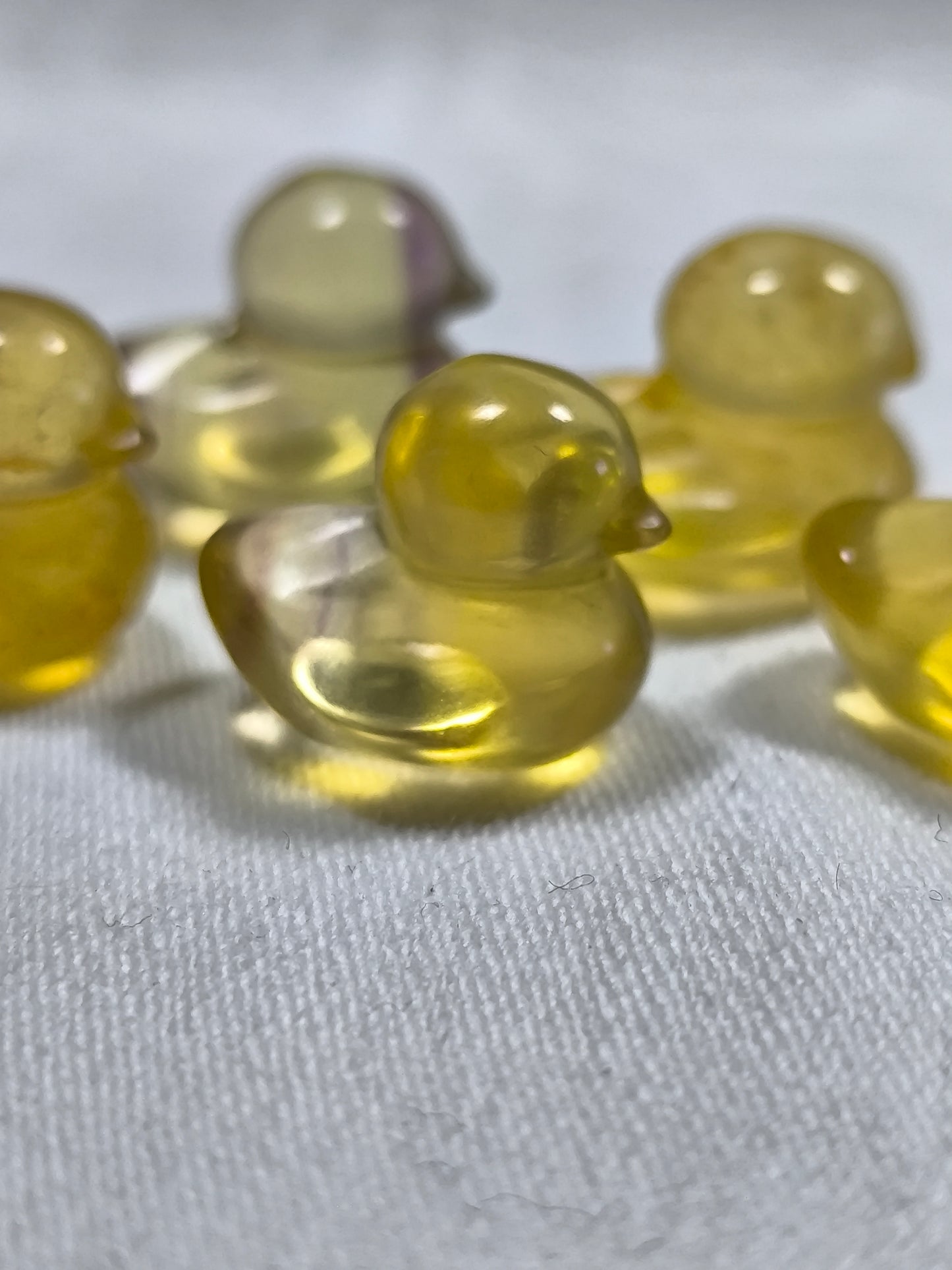 Yellow fluorite mini ducks
