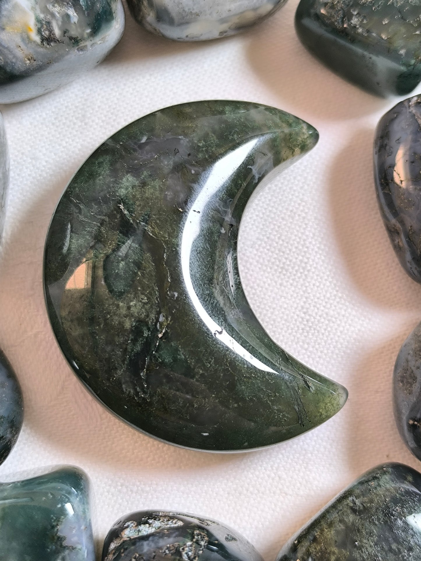 Moss agate moons