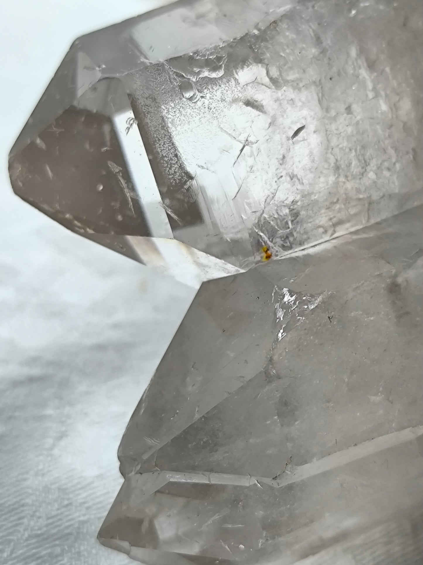 Raw clear quartz double point