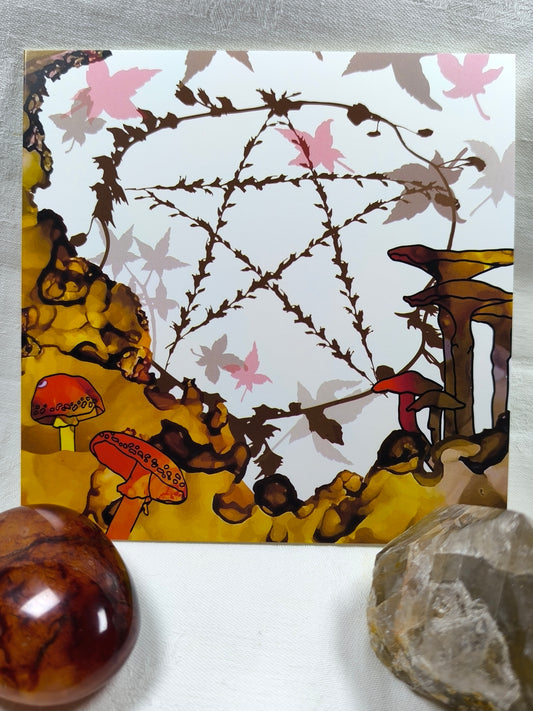 RB inspiration autumn pentacle greeting card