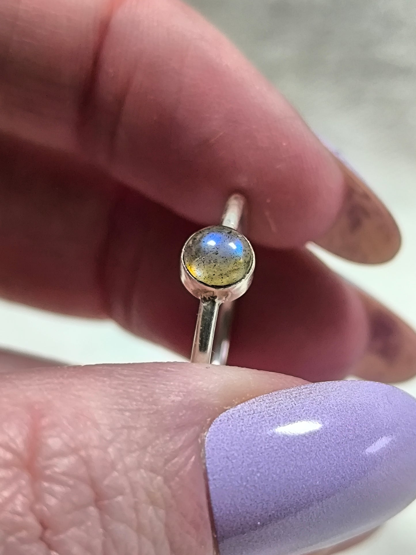 Sterling silver labradorite ring size P