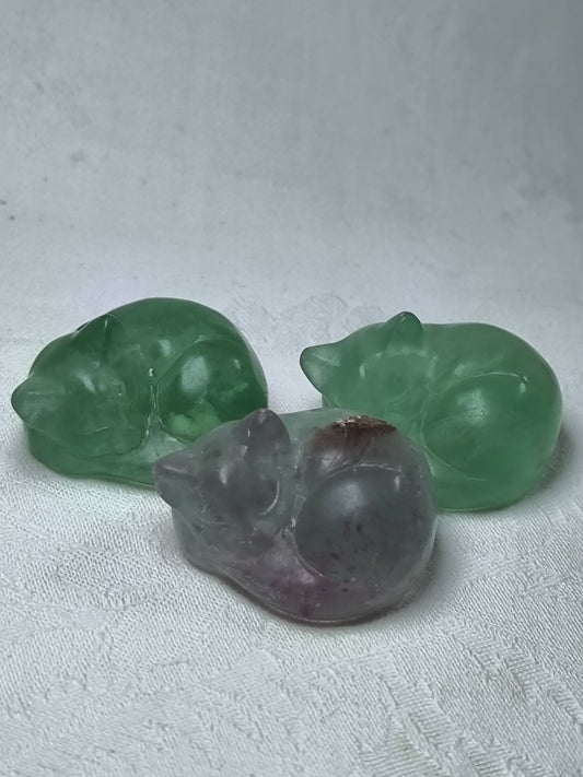 Fluorite sleeping cats