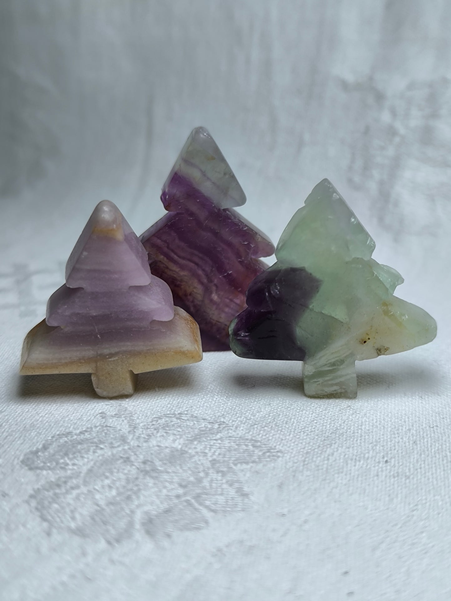 Mini fluorite Christmas trees