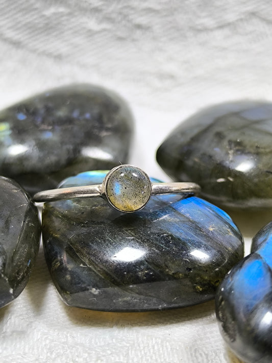 Sterling silver labradorite ring size P