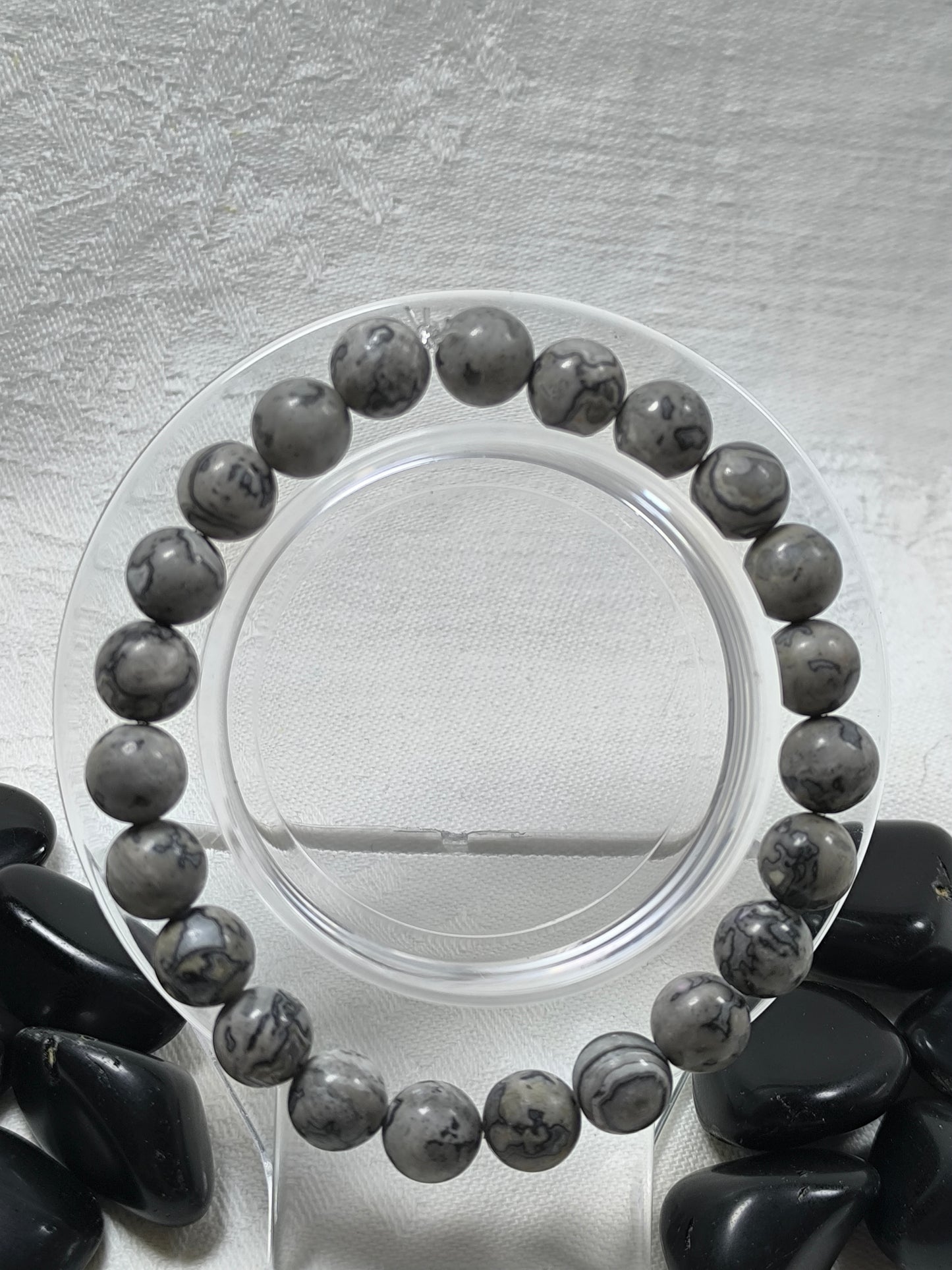 Net jasper 8mm bracelet