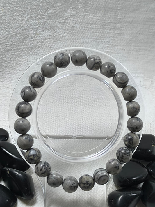 Net jasper 8mm bracelet