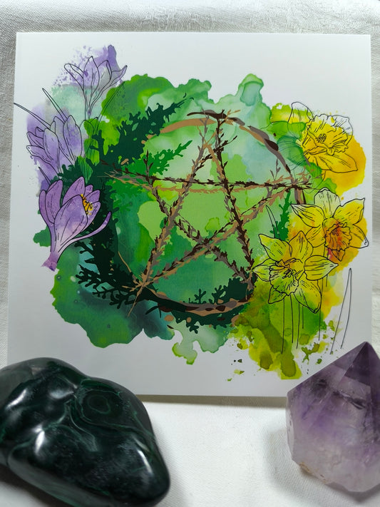 RB inspiration spring pentacle greeting card