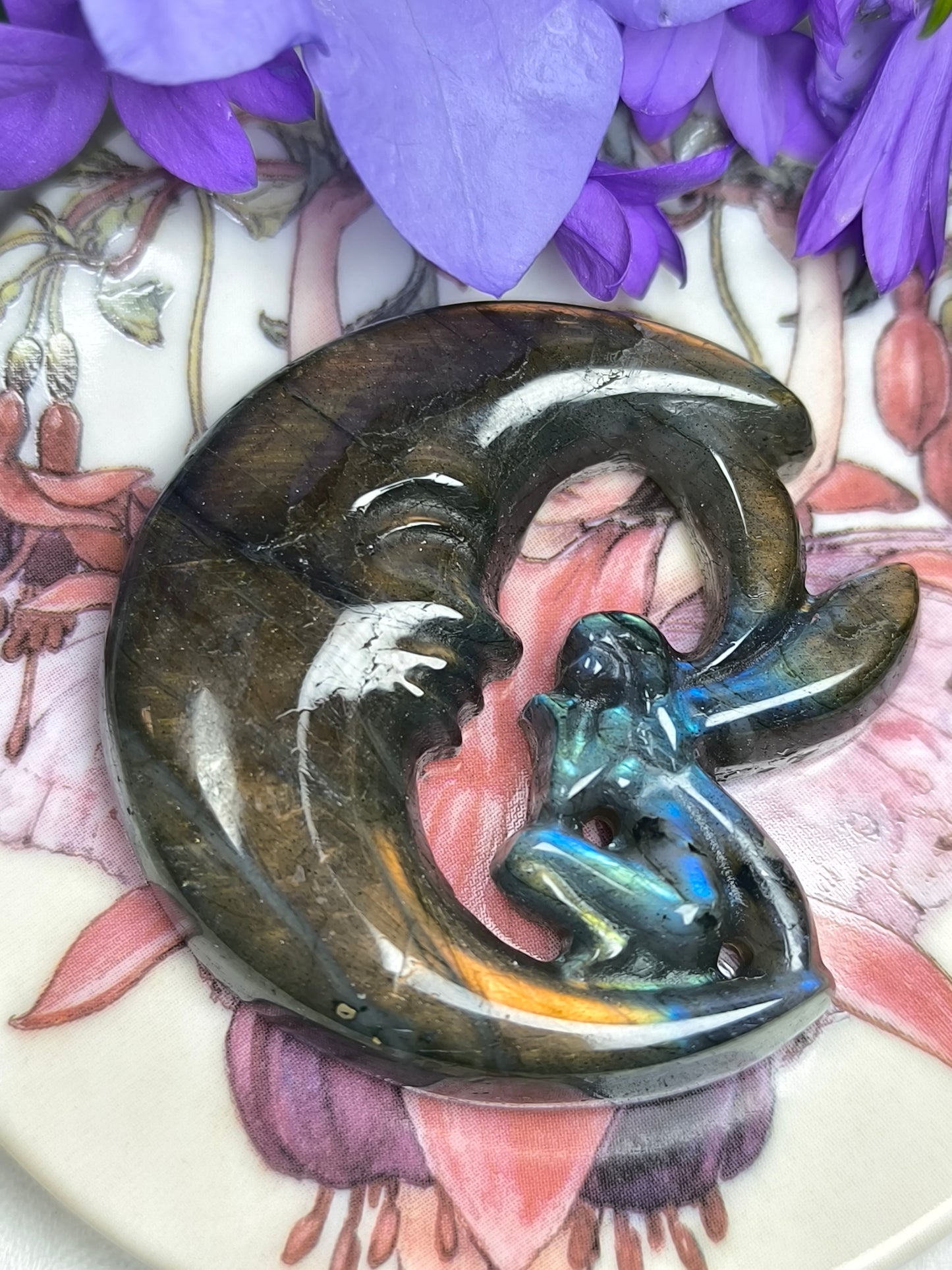 HQ labradorite fairy in a moon