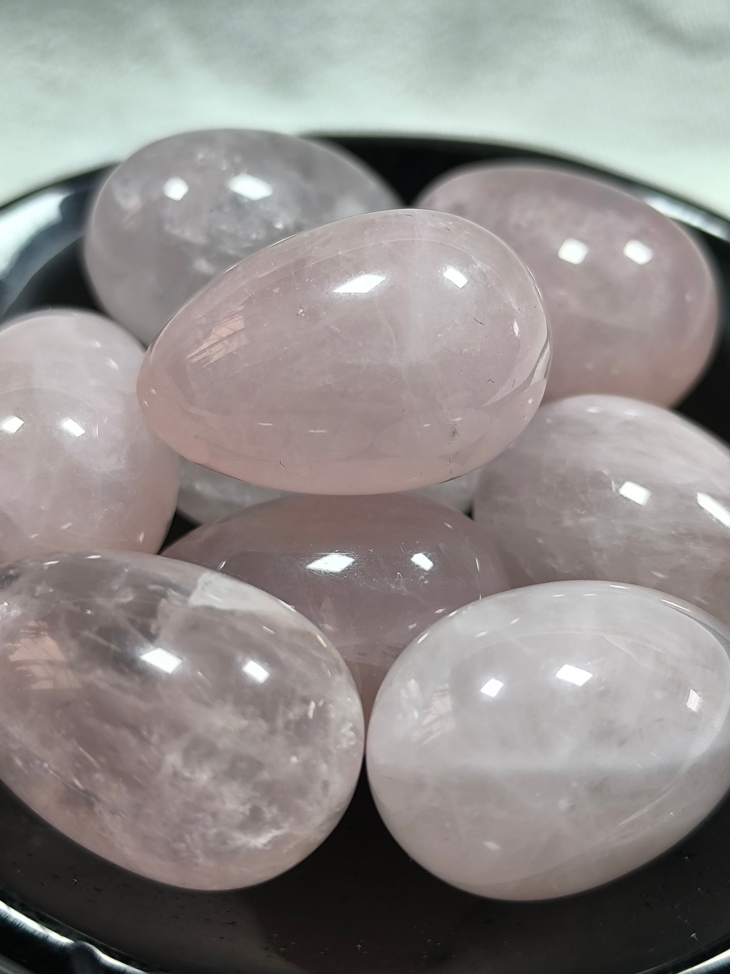 Rose quartz eggs
