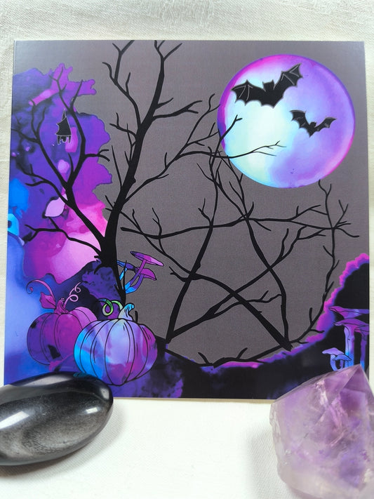 RB inspiration Halloween pentacle greeting card