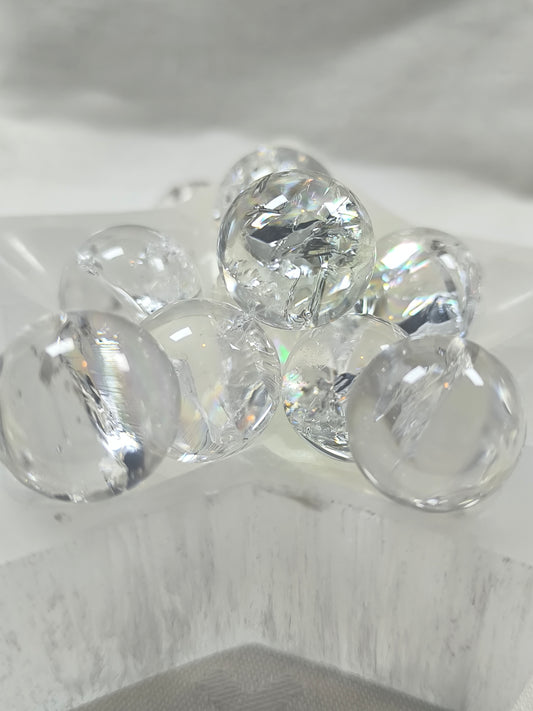 HQ mini clear quartz spheres