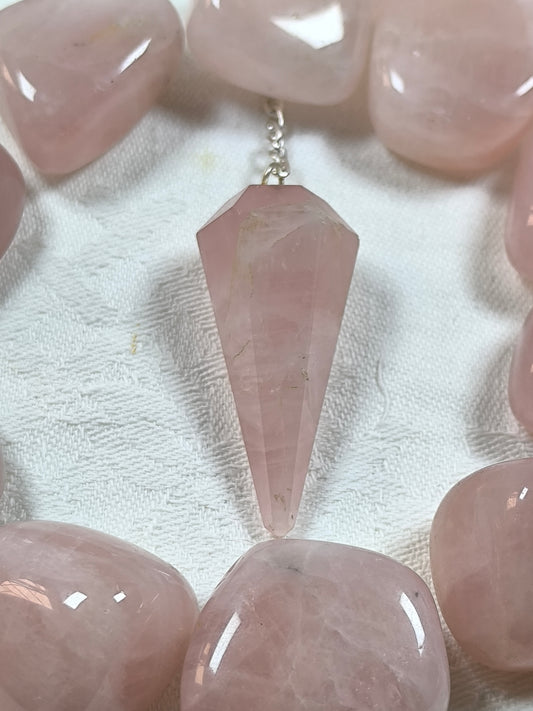 Rose quartz pendulum
